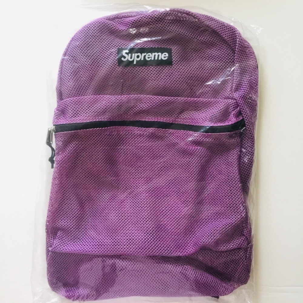 NWT Authentic Supreme SS16 Purple Mesh Backpack